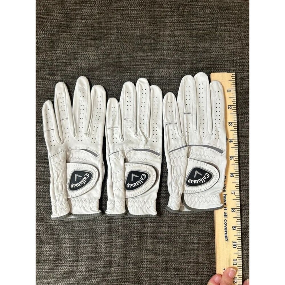 Callaway Golf Gloves Genuine Sheepskin Leather White – Lot of 3 NWOT